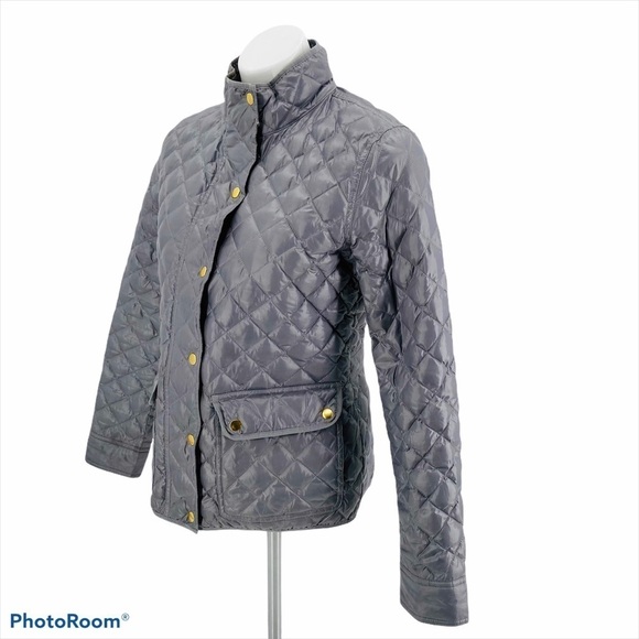 J. CREW Quilted Down Filled Gray Puffer Jacket Size S - Picture 7 of 10